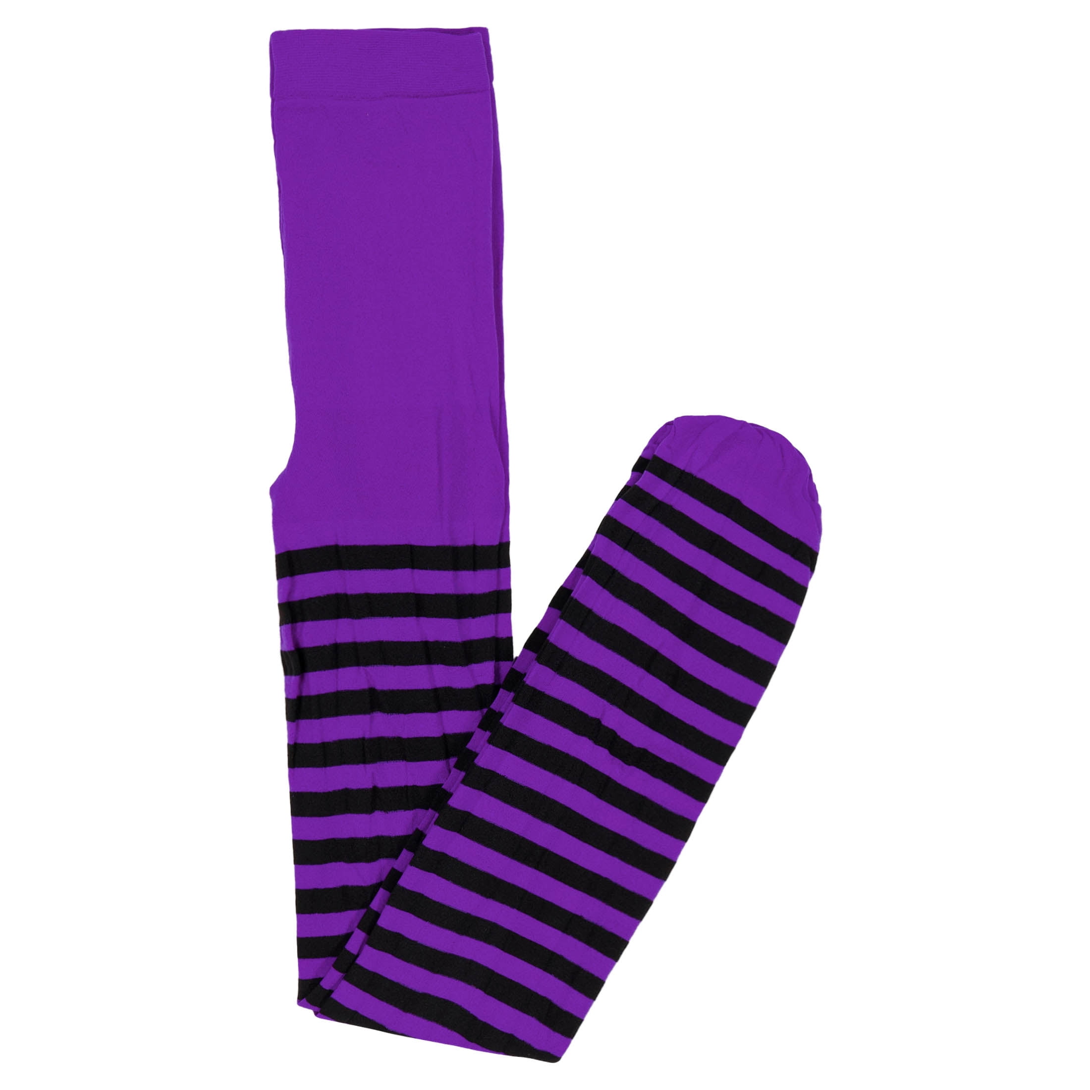 Striped Tights Costume Accessory for Children, Black and Purple, M (7/8), Halloween by Way To Celebrate