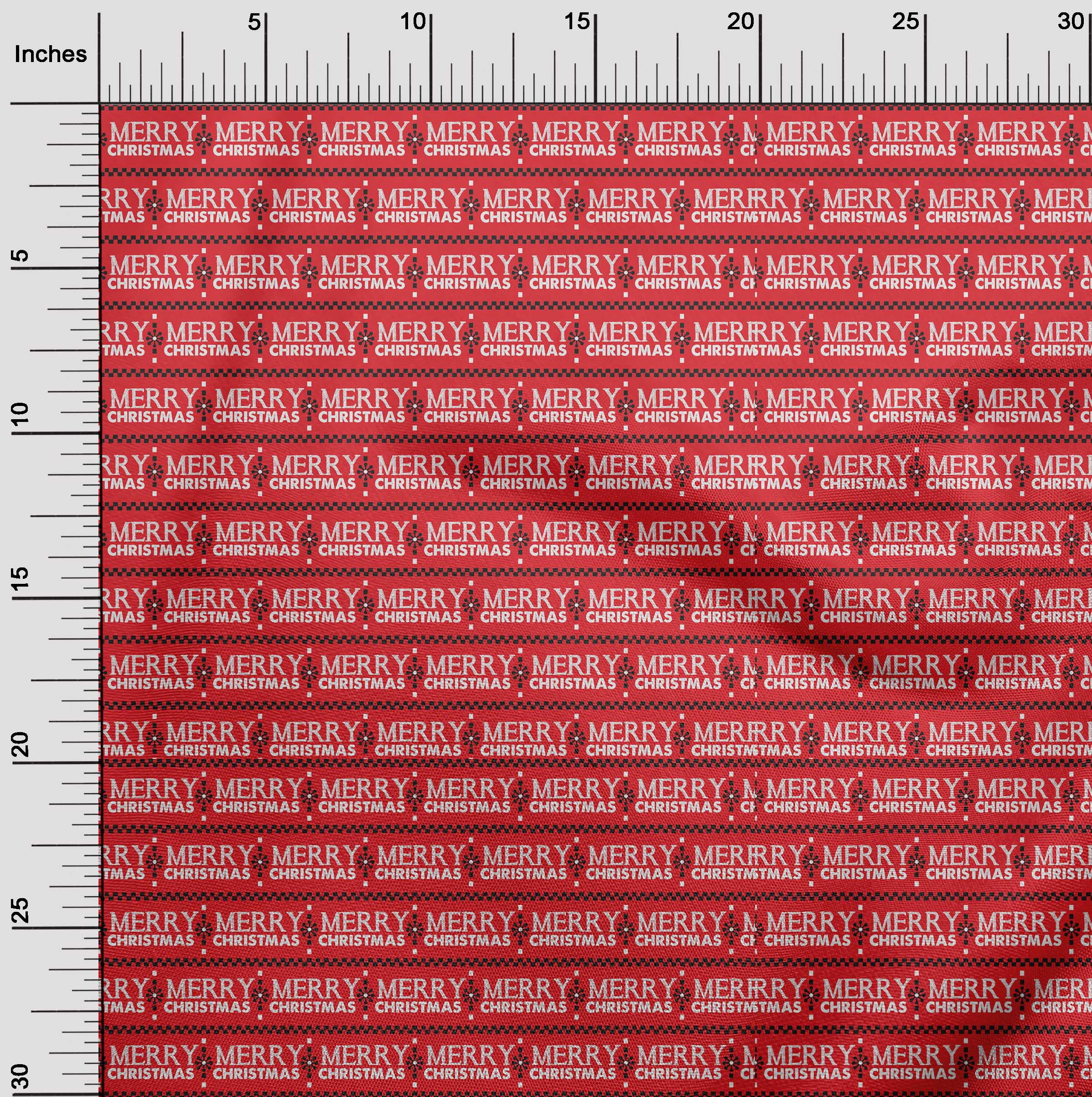 oneOone Cotton Poplin Red Fabric Merry Christmas Fabric For Sewing Printed Craft Fabric By The Yard 56 Inch Wide-7OW