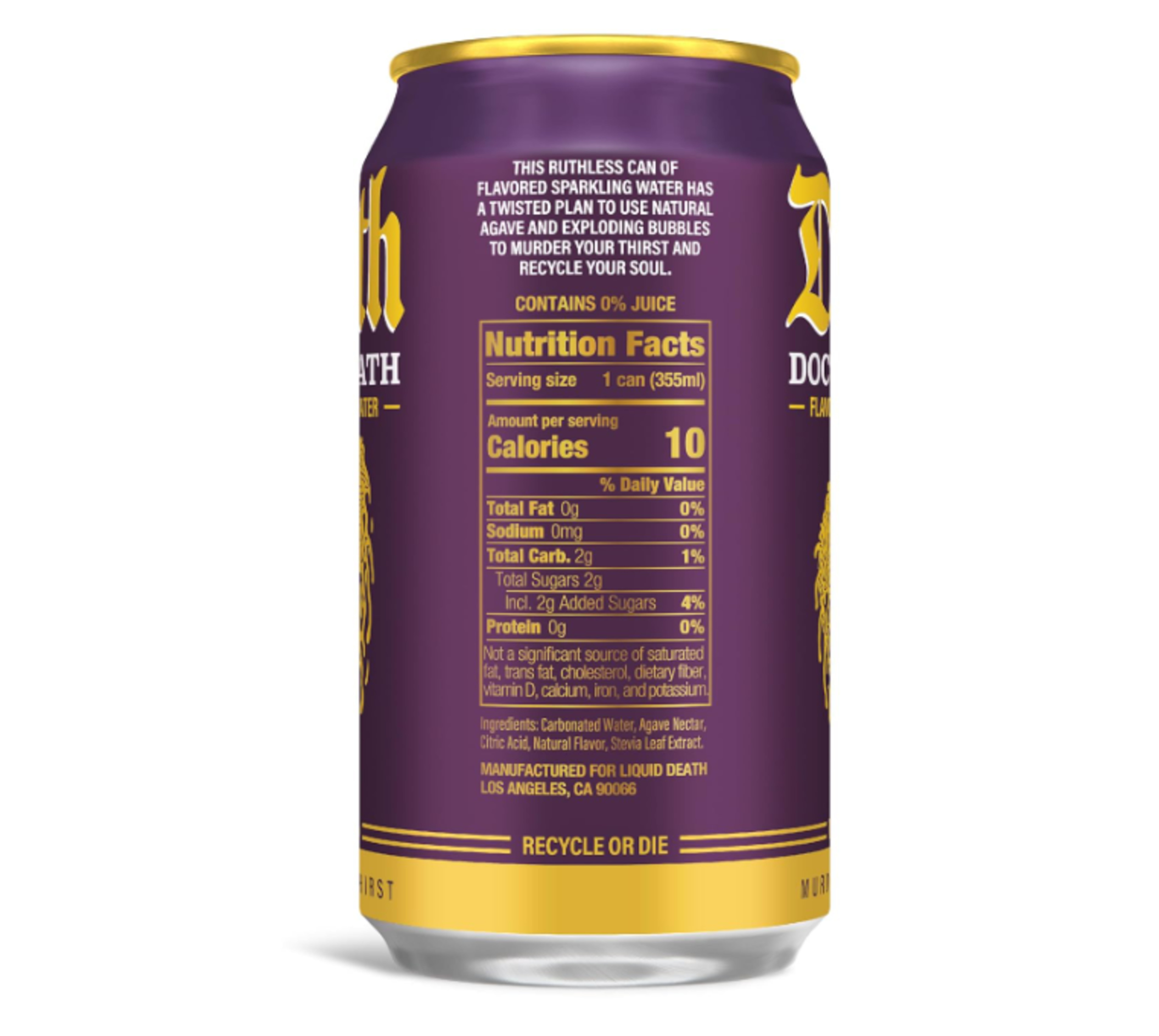 Liquid Death, Doctor Death, Soda-Flavored Sparkling Water, 12-Pack (12oz Cans), Low Calorie & No Artificial Sweeteners