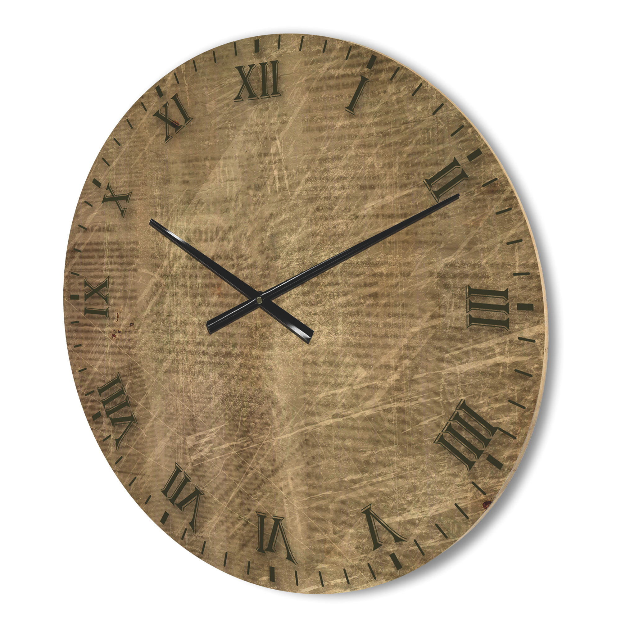 Designart 'Vintage Old Paper Style' Farmhouse Wood Wall Clock