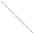 thumbnail image 4 of Auriga Fine Jewelry 925 Sterling Silver 9mm White Imitation Shell Pearl Bracelet 7.5inch for Women, 4 of 6