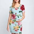 thumbnail image 2 of Taqqpue Robe de Maternité pour Femmes à Manches Courtes, Col Rond, Moulante, Invitée de Mariage, Grossesse, Imprimée, Ajustée, Extensible, Vêtements de Maternité, Été, Bohème, Séance Photo de Baby Shower, 2 of 7
