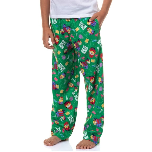 Minions Pajamas Boys' Best Gift Ever Flannel Kids Lounge Sleep PJ Pants