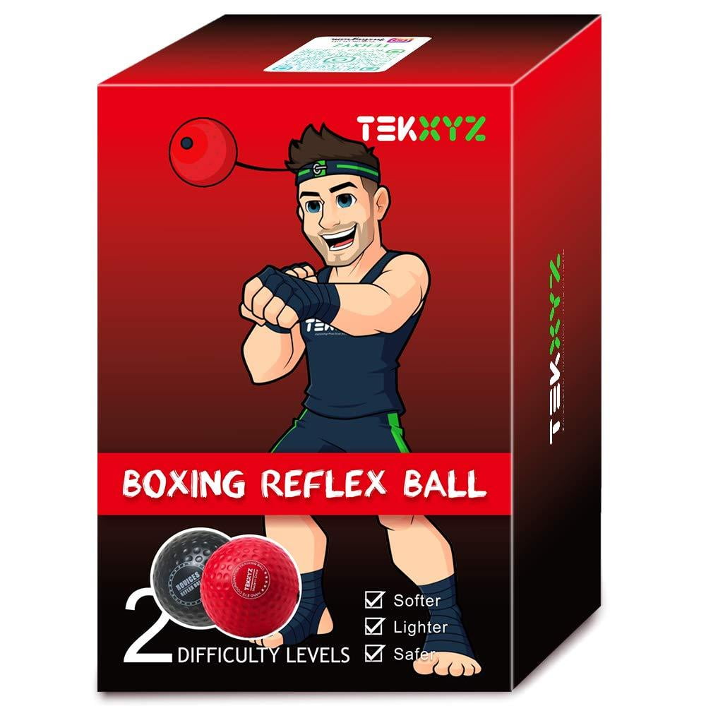 Perfect for Reaction 3 Difficulty Level Boxing Ball with Headband Fight Skill and Hand Eye Coordination Training Softer Than Tennis Ball Punching Speed Agility JHEA Boxing Reflex Ball