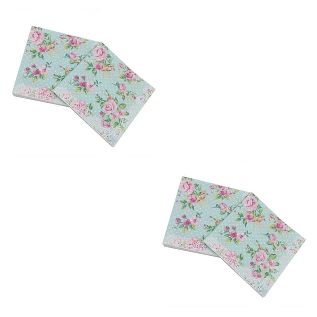 Bewildely Servilletas de papel de de flores vintage Decoupage Toalla de tejido elegante Suministros para fiestas de bodas y cumpleaños 33x33cm 2piezas Bewildely CBP543464