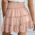 thumbnail image 5 of RYRJJ Flowy Shorts for Women Boho Ruffled Tiered Skorts Casual High Waisted Tennis Golf Comfy Mini Skirts with Inner Shorts(Pink,M), 5 of 5