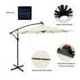 thumbnail image 4 of C-Hopetree 10 ft Offset Cantilever Outdoor Patio Umbrella with Solar LED Lights and Cross Base Stand, Ivory, 4 of 8