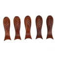thumbnail image 2 of Wooden Fish Shape Chopstick Rest, Reusable Wooden Chopstick Holder Washable 5Pcs  For Spoon, 2 of 8
