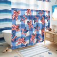 thumbnail image 5 of No Hook Shower Curtain, 250th Anniversary Shower Curtains for Bathroom with See Through Top Window, 4th of July Blue Red Stars Bow Plaid Waterproof & Washable Bath Curtain Long 72"x78", 5 of 9