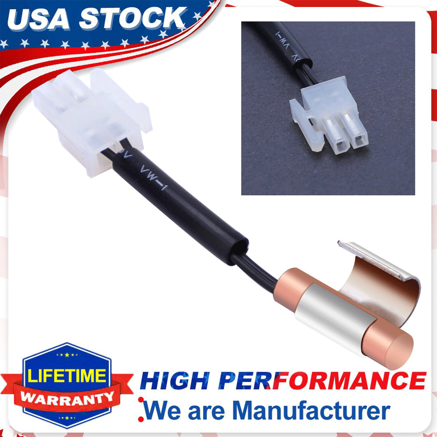 W10383615 Thermistor for Whirlpool Refrigerator 2118226 AP6020675