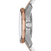 A|X Armani Exchange Mens Three-Hand Date Silver and Rose Gold Two-Tone Stainless Steel Bracelet Watch (Model: AX1962)