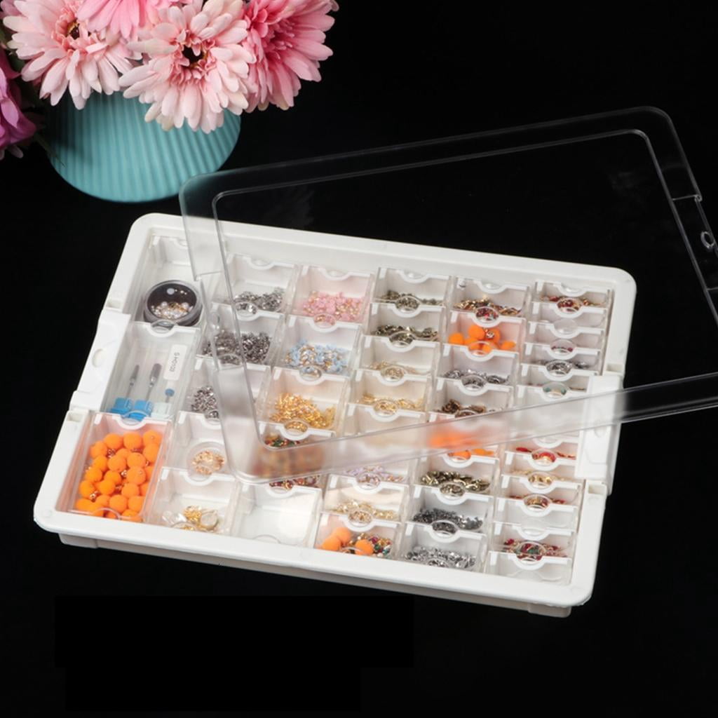 Osdhezcn Transparent Bead Storage Container Multi Compartment Jewelry Organizer for Beads and Small Accessories Sorting Tray
