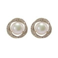 thumbnail image 2 of SPRING PARK Round Faux Pearl Silver Plated Stud Earring for Women Earrings Jewelry Gift, 2 of 7