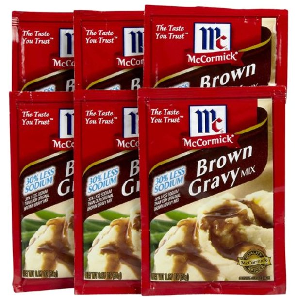 Mccormick LoSodium Brown Gravy Mix, 0.87 Oz, 6 Pk