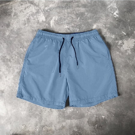 Glisme Men Shorts Casual Colorful Knee-Length Pants Sports Loose Thin Beach Shorts For Men Trip Work Camping Fishing Golf Light Blue