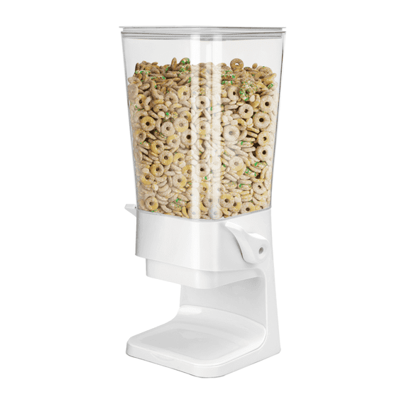 Kusmil Cereal Dispenser Countertop, Cereal Containers Storage, 5L Organization and Storage Containers for Kitchen, Dry Food Dispenser for Rice, Grains, Nuts, Snack,Oatmeal, White