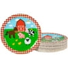 80 Pack Farm Animals Paper Plates, Barnyard Farmhouse Party Supplies & Decorations for Kids Birthday, 9 in