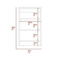thumbnail image 6 of Atlin Designs Modern Wood Linen Cabinet with 4-Shelf in Light Oak/White, 6 of 6
