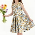 thumbnail image 4 of IFNWSV Pretty Dresses for Girls Sleeveless Round Neck Print Pattern Cotton Blend Dress Knee Length for 6-14 Years, 4 of 6