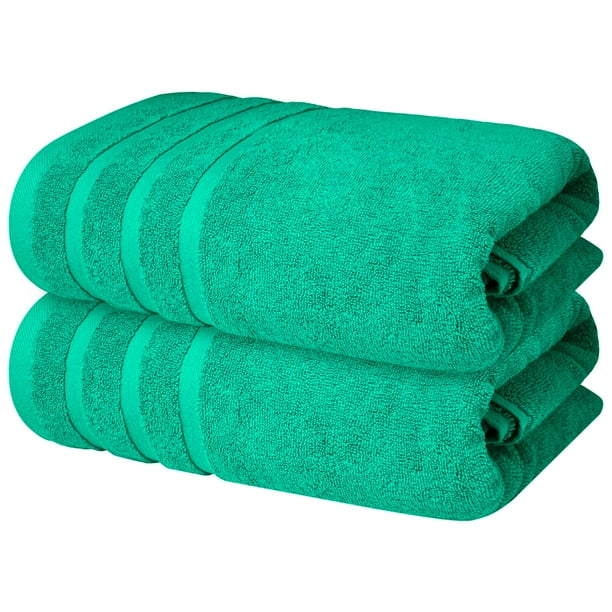 Juego de 2 toallas de baño Infinitee Xclusives, 100% algodón, color verde