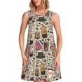 thumbnail image 1 of Xecao Cafetières Tasse pour Robes d'Été pour Femmes Robes Décontractées de Plage Robes de Plage Sans Manches T-Shirt Robe Évasée avec Poches, 1 of 7