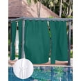 thumbnail image 7 of Outdoor Curtains for Patio Emerald Green Solid Color Waterproof Privacy Outside Curtains with Tiebacks Grommet Top Pergola Curtains for Porch Cabana Gazebo 2 Panels, 54x84 inch, 7 of 7