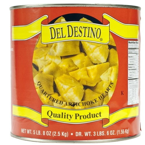 Artichoke Heats Quartered, 90-100 Count 1 can 3.4 lbs by Del Destino