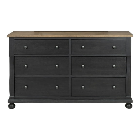 Furniture of America Millers Farmhouse 6-Drawer Dresser, Black