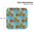 thumbnail image 2 of Picia Sunflowers Printed Leather Coasters for Drinks, 4" Drink Coasters Set of 4 for Tabletop Protection, Handmade Luxurious Home Décor and Housewarming Gift -Square, 2 of 6