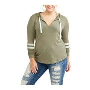 Junior Plus Stripe Sleeve Hoodie