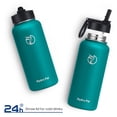 thumbnail image 3 of GEDUX 32oz Insulated Stainless Steel Water Bottle with 2 Leak Proof Lids(Spout Lid and Straw Lid) Wide Mouth Powder-Coated Water Bottle for Sports and Travel, Green, 3 of 6