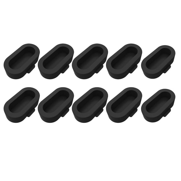 IBASETOY Charging Port Dust Protector Silicone Dustproof Charging Port Plugs Black 10 Pcs