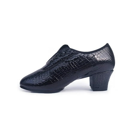 

Kesitin Ladies Non-Slip Block Ballroom Dance Shoe Prom Comfort Latin Shoes Slip Resistant Low Top 5 cm Heel Black Rubber Sole 7.5