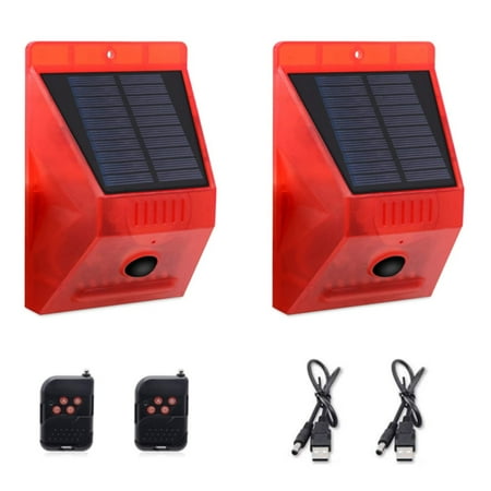 

Solar Alarm Human Body Sensing Remote Control Alarm 129db Solar Alarm Light IP65 Waterproof
