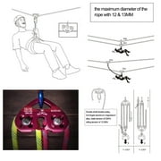 Outdoor Rock Climbing Zip Line Cable Rope Trolley Zipline Fast Speed Pulley