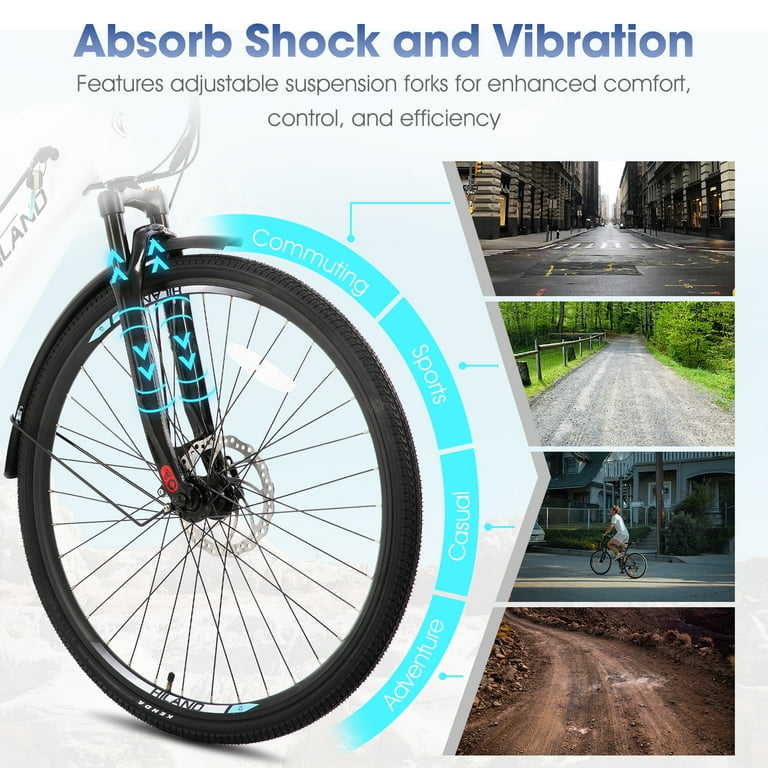 Hiland 350W Electric Bike for Men Women, 700C Step-Through