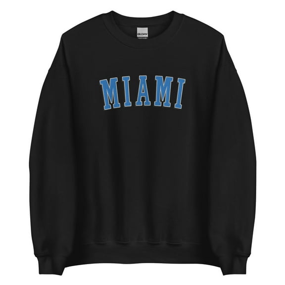 Miami Blue Embroidered Sweatshirt (Black, S)