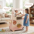 thumbnail image 6 of Redsmile Play Kitchen,Wooden Kids Pizza Food Truck Kitchen Playset,Pretend Play Snack Cart with Oven,Realistic Lights and Sounds,Gift for Girls Boys Ages 3-10,Pink, 6 of 9