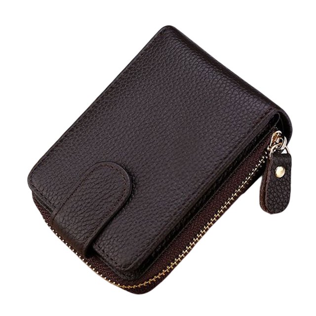 Sonducket Minicarteras con tarjetero, bolsa con cremallera, exquisita gran capacidad, comodidad, accesorios masculinos, saco contenedor de Carteras Marron oscuro