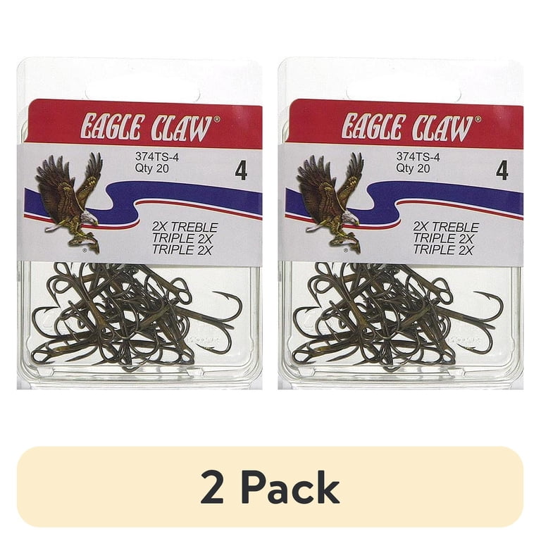 Eagle Claw Treble Fishing Hooks Size 4, 20-Pack photo 1