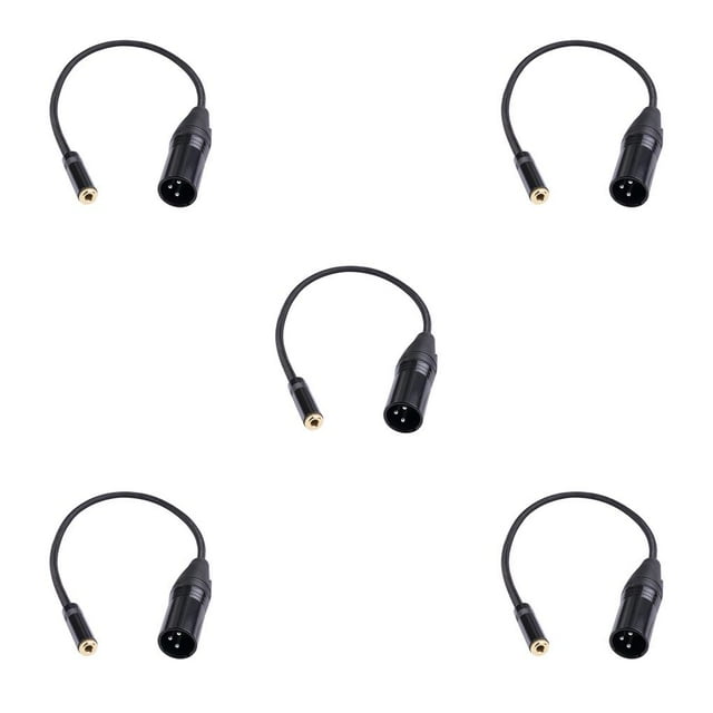 maskred Dual Shielded Audio Cable Professional Plug Adapter Headphone Splitter Sound Card Home Supplies for Smartphone Microphone 0.5m 5PCS
