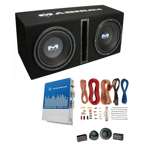 MTX Magnum 10" 400W RMS Dual Car Loaded Subwoofer Sub Woofer+Box+Amp