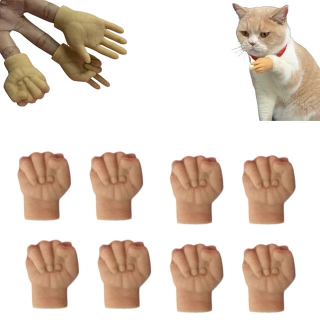 Minimanos Zeline de Finger Puppets para perros y gatos, 8 unidades