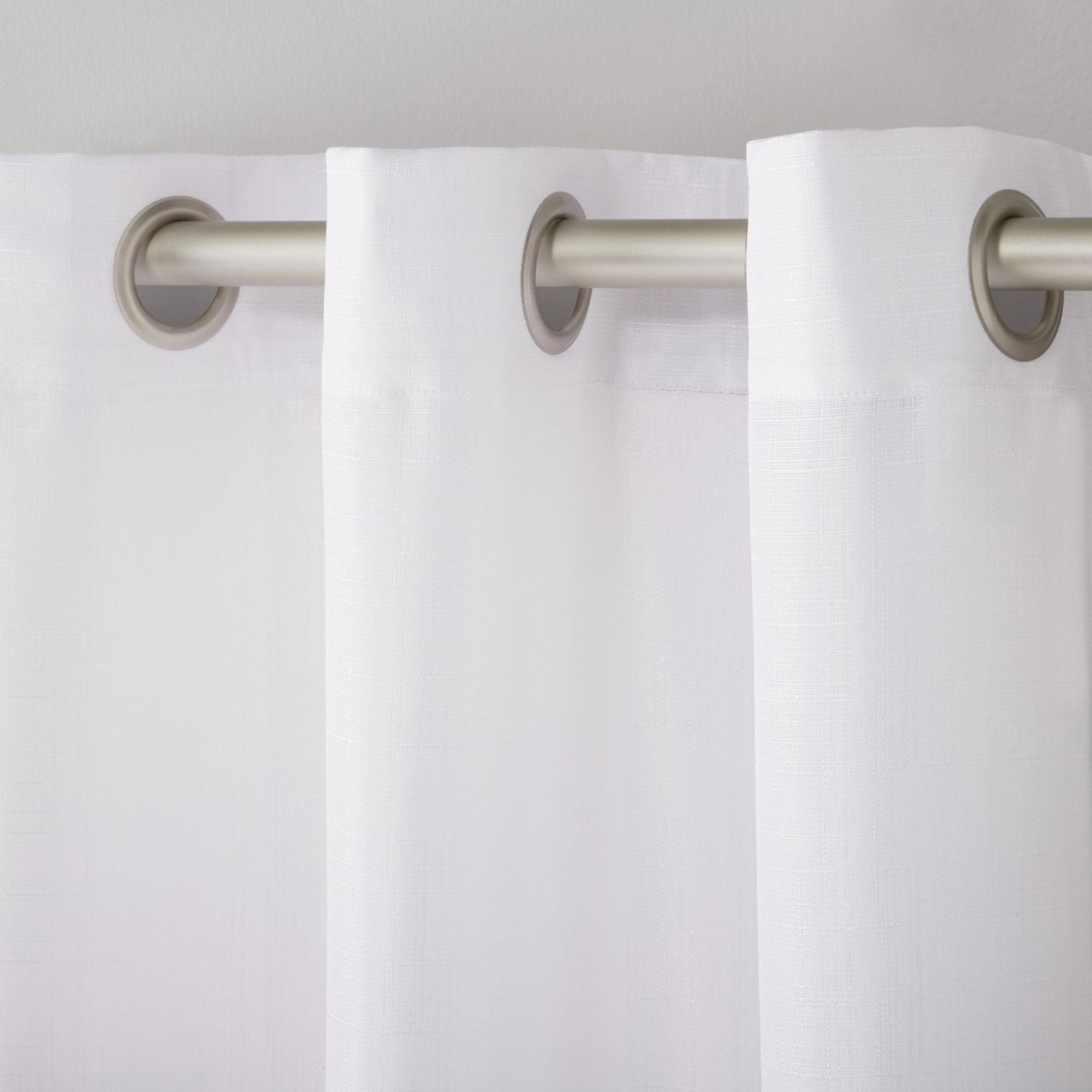 Estate View™ Ladner Light Filtering Grommet Top Curtain Panel Pair, 38"x84", Winter White