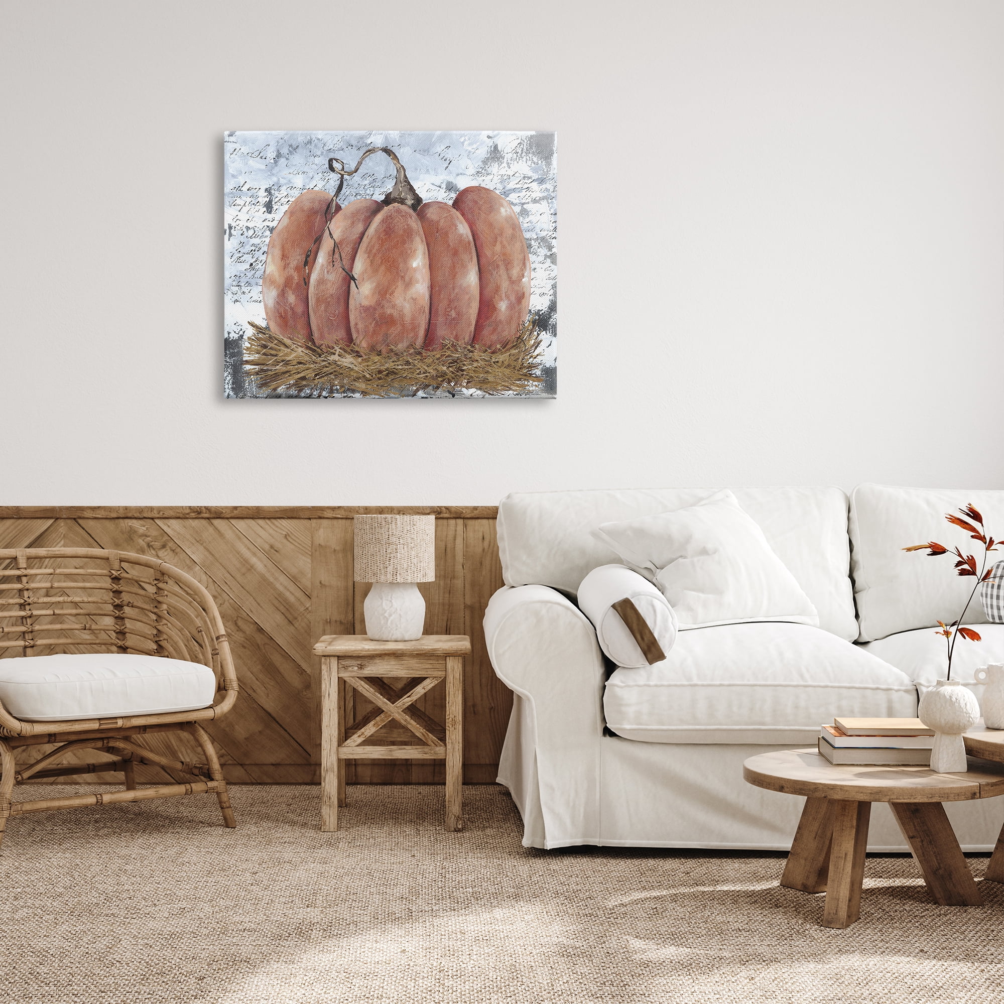 Stupell Industries Abstract Pumpkin Collage Abstract Painting Gallery Wrapped Canvas Print Wall Art, 40 x 30