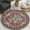 Rusty Red, variant on 4 ft Round Area Rug, Yamaziot Boho Vintage Oriental Circle Carpet, Washable Non Slip Non Shedding Soft Faux Indoor Floor Mat Rug for Bedroom Living Room Sofa Office Bathroom Kitchen