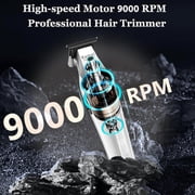 KEMEI 3023-702 Hair & Beard Trimmer for Men, 9000 RPM Zero Gapped Trimmers for Barbers with Full Metal Body, Professional Hair Clippers with LED Display, Ceramic and DLC Blades