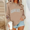 thumbnail image 2 of WMTBSRSW Game Day Sweatshirt for Women Football Sweatshirts Oversized Crewneck Long Sleeve Pullover Tops Cute Graphic Sweatshirt Khaki M, 2 of 4