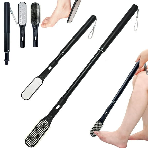 BTideas Toe Gap Cleaning Brush, 18.82"-25.98" Telescopic Long Handle Foot Brush with Foot File