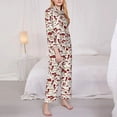thumbnail image 3 of Pofeuu Mushroom Print Womens Pajamas Set Long Sleeve Sleepwear Button Down Nightwear Soft Pj Lounge Sets Button Down Pajamas Women-XX-Large, 3 of 7